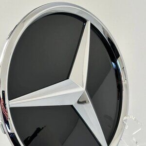 Mercedes Benz Convex Grille Star Emblem: Chrome or Black, 18.5cm 2018-2023 W205